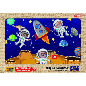 Kumtoys Ahşap Yapboz Uzay Macerası Küçük Boy 24 cm x 34 cm