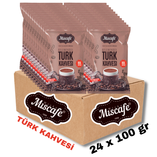 Miscafe Toptan Geleneksel Türk Kahvesi 24 Adet X 100 gr %100 Arabica