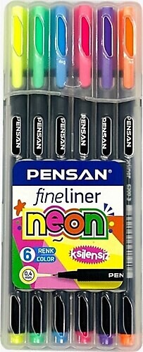 Pensan Fineliner 6 Lı Neon Kutu 6300 