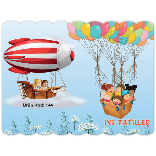 Karne Kılıfı Uçan Balonda Çocuklar - Ürün Kodu : 144