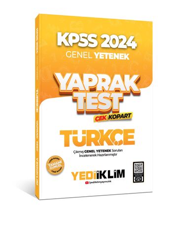 Yediiklim Yayınları 2024 KPSS Genel Yetenek Türkçe Çek Kopart Yaprak Test