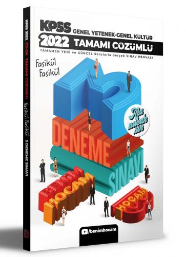2022 KPSS Tamamı Çözümlü 3 Fasikül Deneme Benim Hocam Yayınları