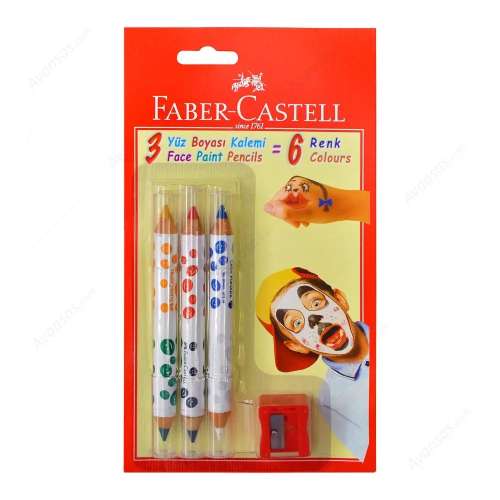 Faber castell Yüz Boyama Kalemi 3 Adet - 6 Renk