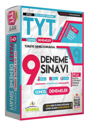 İnformal TYT Deneme Sınavı 9 Adet 2023