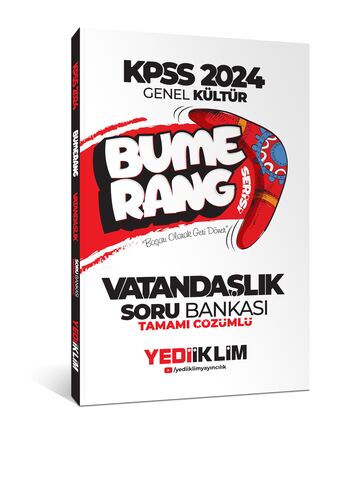 Yediiklim Yayınları 2024 KPSS Genel Kültür Bumerang Vatandaşlık Tamamı