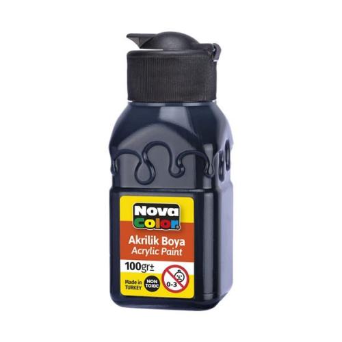 Nova Color Akrilik Boya Siyah Şişe 100 cc NC-2015