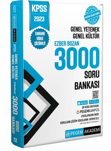 Pegem KPSS Genel Yetenek Genel Kültür Ezberbozan 3000 Soru Bankası 2023