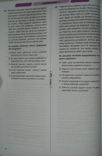 Hesaplı TYT Türkçe Deneme Sınavı EKG Yayıncılık