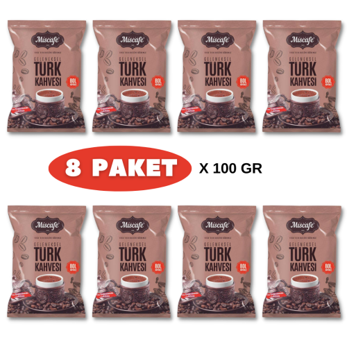 Türk Kahvesi, Taş Değirmende Öğütülmüş, %100 Arabica, 100 Gr. (8 PAKET)