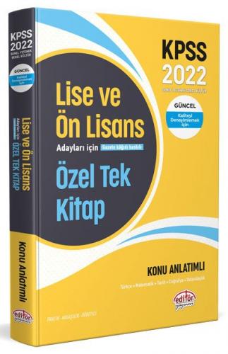 Editör Yayınları KPSS Lise ve Ön Lisans Özel Tek Kitap Konu Anlatımlı 2022