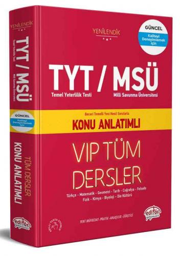 Editör Yayınları TYT MSÜ VIP Tüm Dersler Konu Anlatımlı Editör Yayıncı