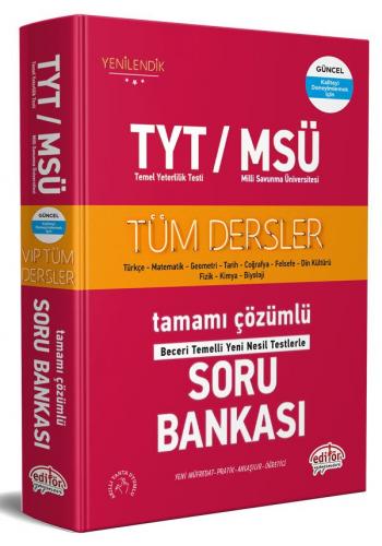 Editör Yayınları TYT MSÜ Tüm Dersler Tamamı Çözümlü Soru Bankası Editö