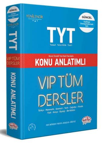 Editör Yayınları TYT VIP Tüm Dersler Konu Anlatımlı