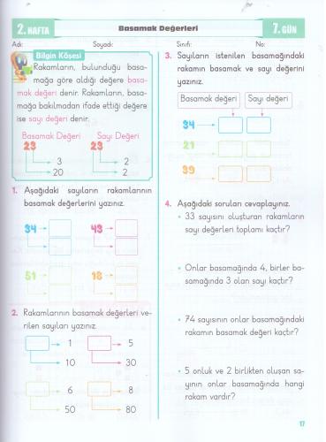 Yeni Ürün 2. Sınıf Etkinlikli Matematik Soru Bankası 1. Kitap