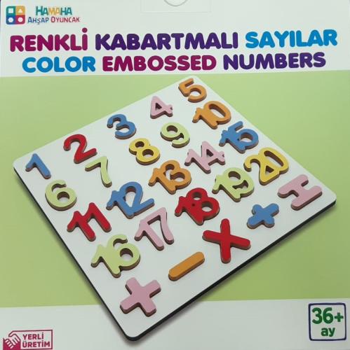 Hamaha Renkli Kabartmalı Ahşap Sayılar