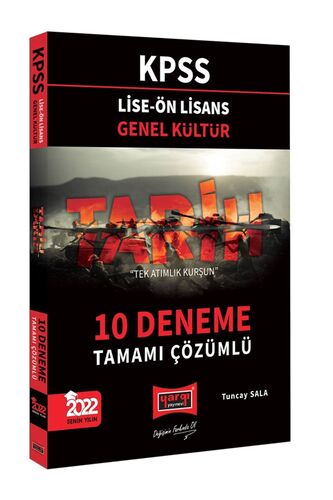 Yargı Yayınları KPSS Lise Ön lisans Tarih Tamamı Çözümlü 10 Deneme 202